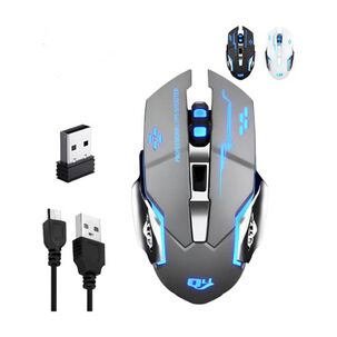 Mouse Gamer Inal&aacute;mbrico Silencioso Y Recargable Con Luz Led