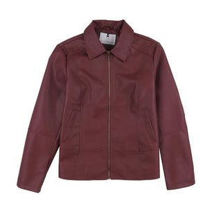 Chaqueta Ecocuero B&aacute;sica Cuello Camisero Mujer Lesage