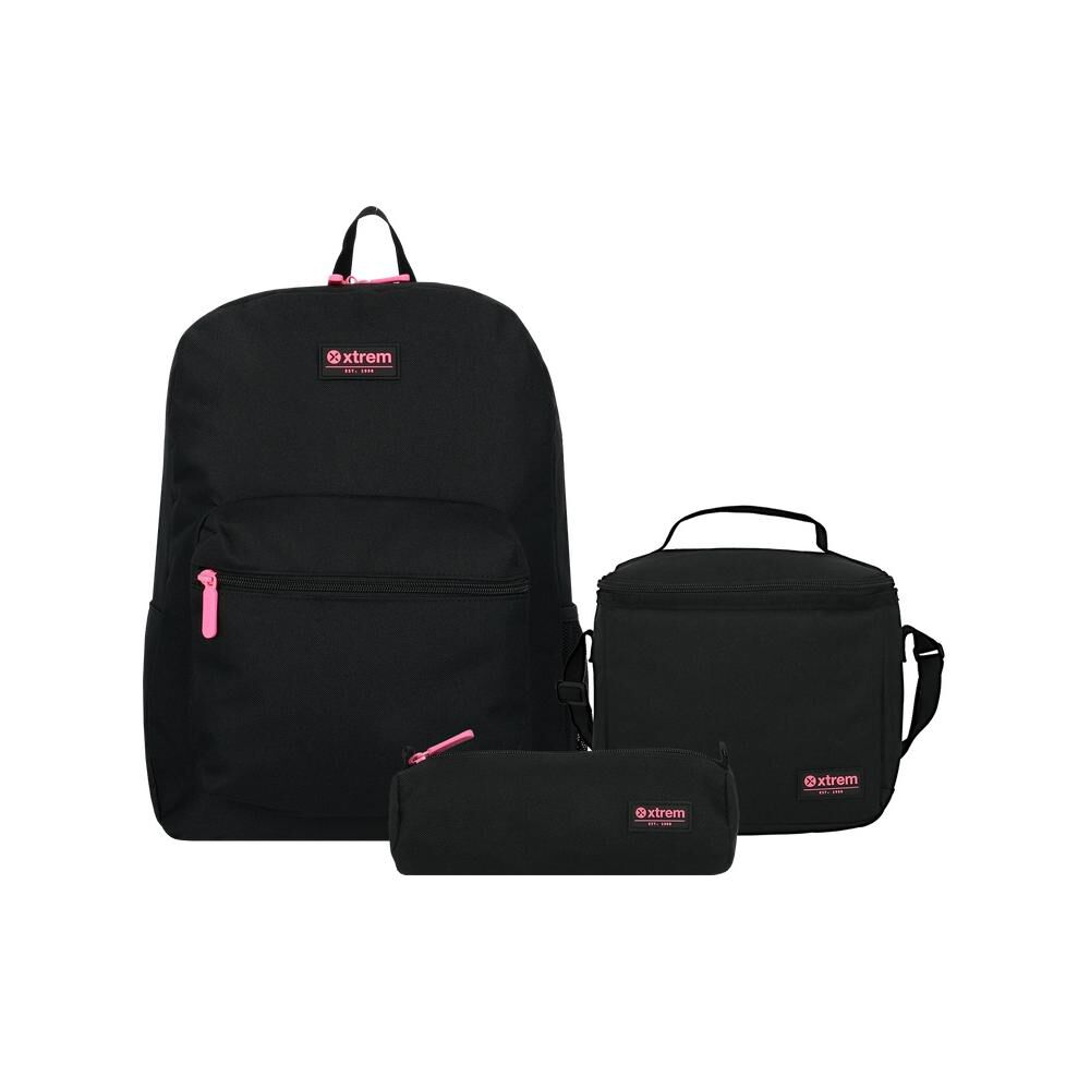 Triple Pack 6xt Mochila Ni&ntilde;a Xtrem Negro/rosado image number 0.0