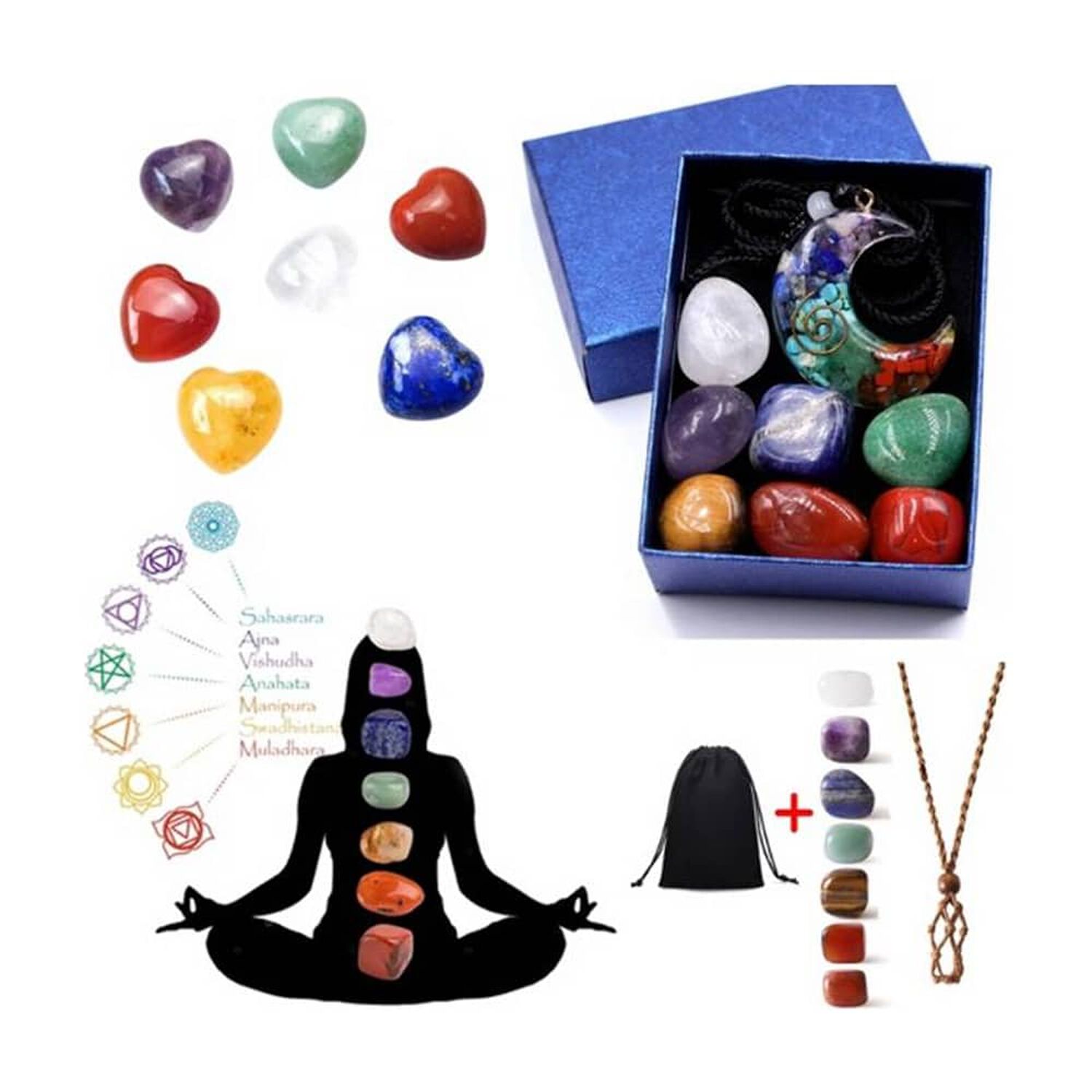 Conjunto De Piedras Y Collar 7 Chakras image number 2.0