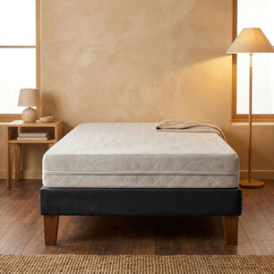 Cama Europea Zen Best 1.5 Plazas Colchon Espuma Con Funda Velvet Negro