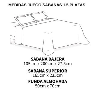 Juego De Sabanas De 200 Hilos Para Cama 1.5 Plazas + 1 Funda De Almohada Lila