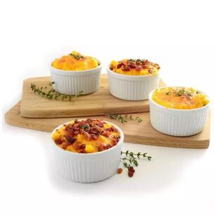 Set 3 Pocillos Ramekin Ceramica Blanco 6cm Cocina Horno