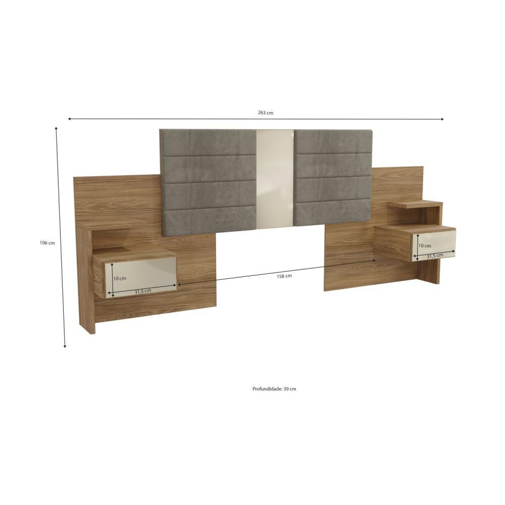 Respaldo Con Veladores Roca Planalto / 2 Plazas image number 2.0