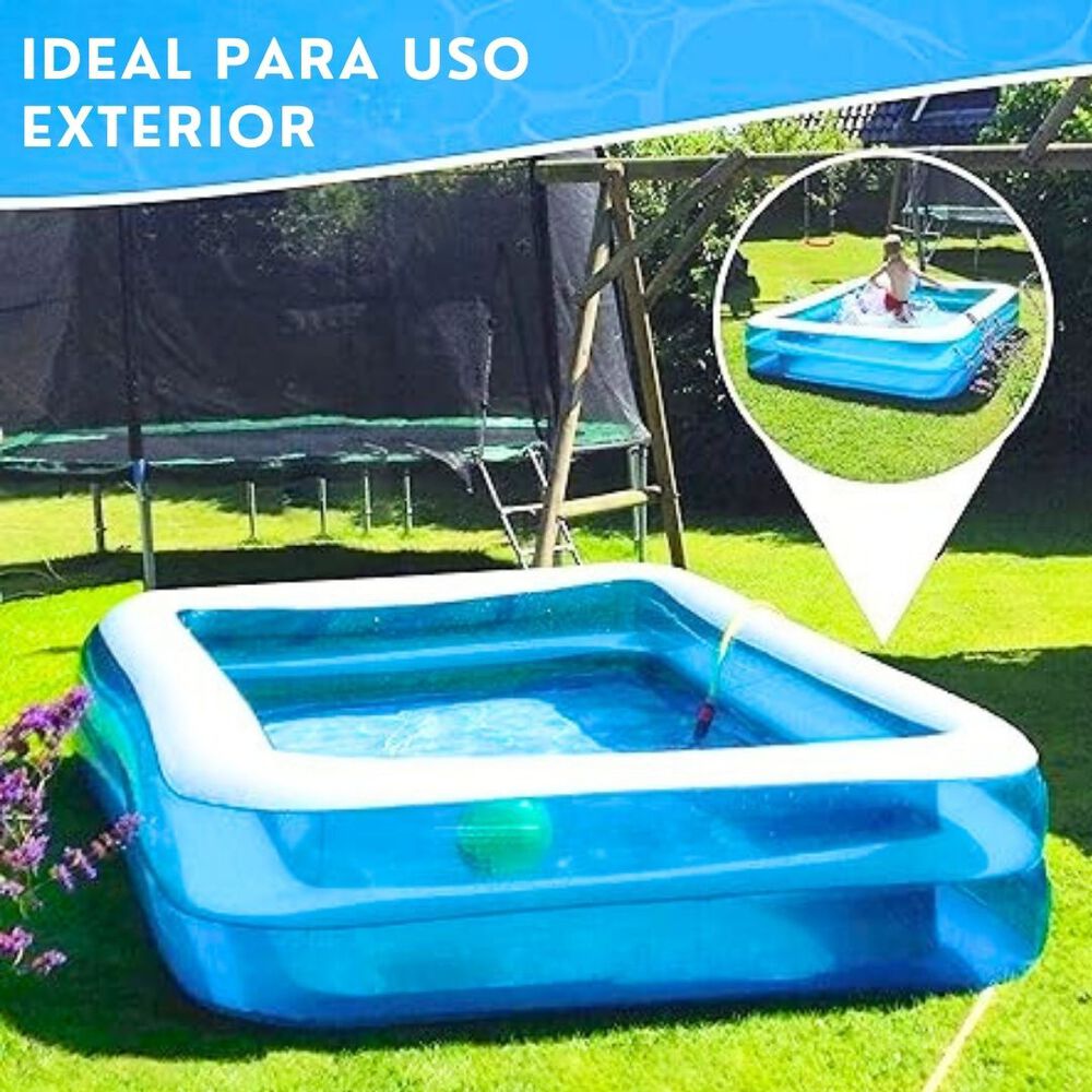 Piscina Inflable Rectangular Familiar 200x120x40 Cm Azul image number 4.0