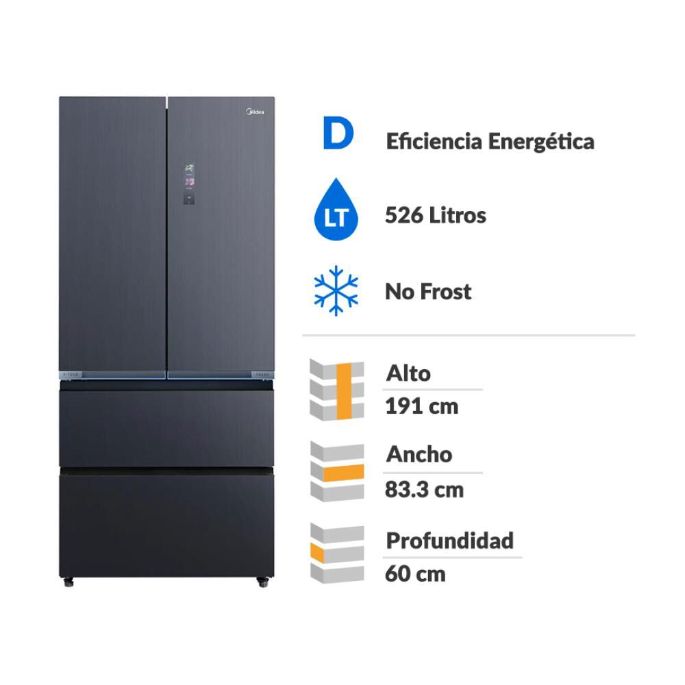 Refrigerador PERFECT FIT French Door Midea MDRFD705BIE70 / No Frost / 526 Litros / D image number 1.0