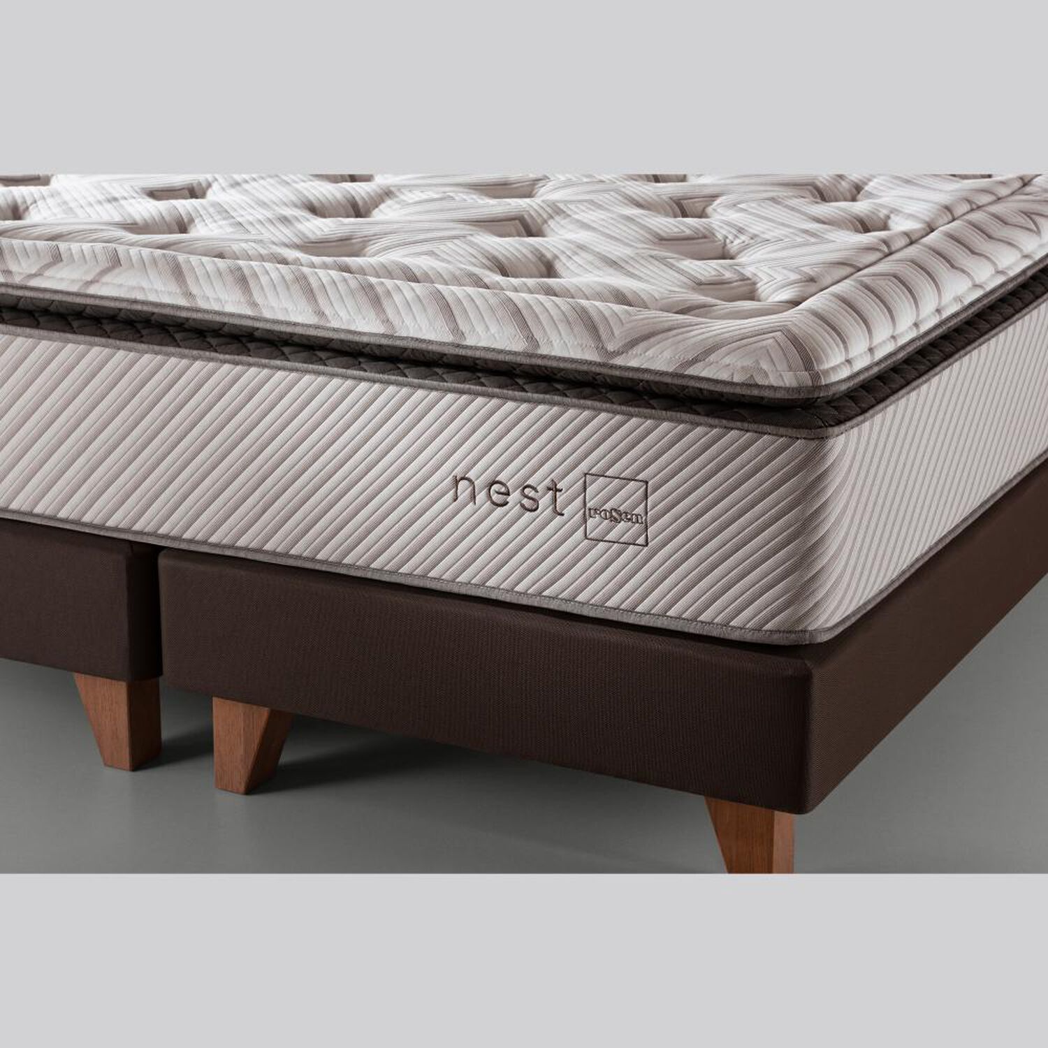 Cama Europea Rosen Nest / 2 Plazas / Base Dividida + Set De Maderas Anna image number 3.0