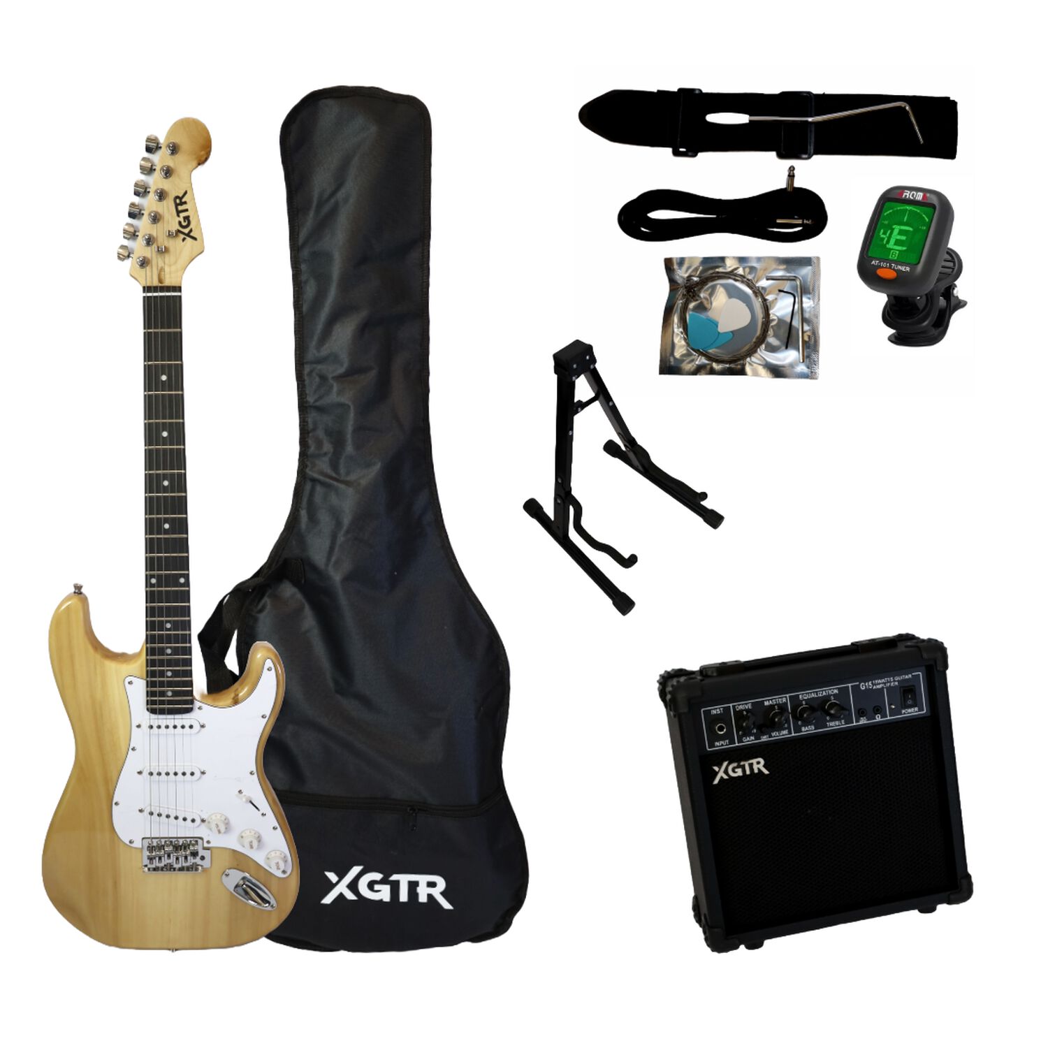 Pack Guitarra El&eacute;ctrica Natural St111 Nt, Amp 15w Xgtr image number 0.0