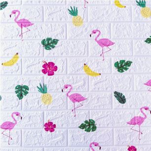 Pack 10 Lamina Papel Mural Autoadhesivo 3d Ladrillo Flamenco