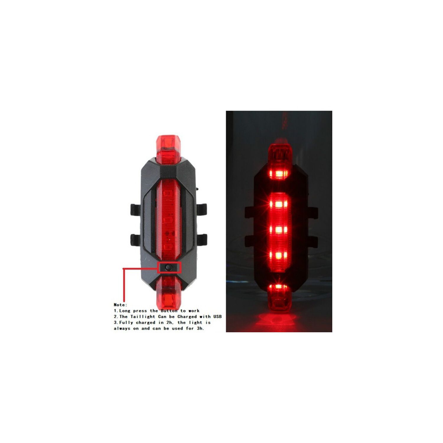 Luz Bicicleta Trasera Recargable Usb image number 7.0