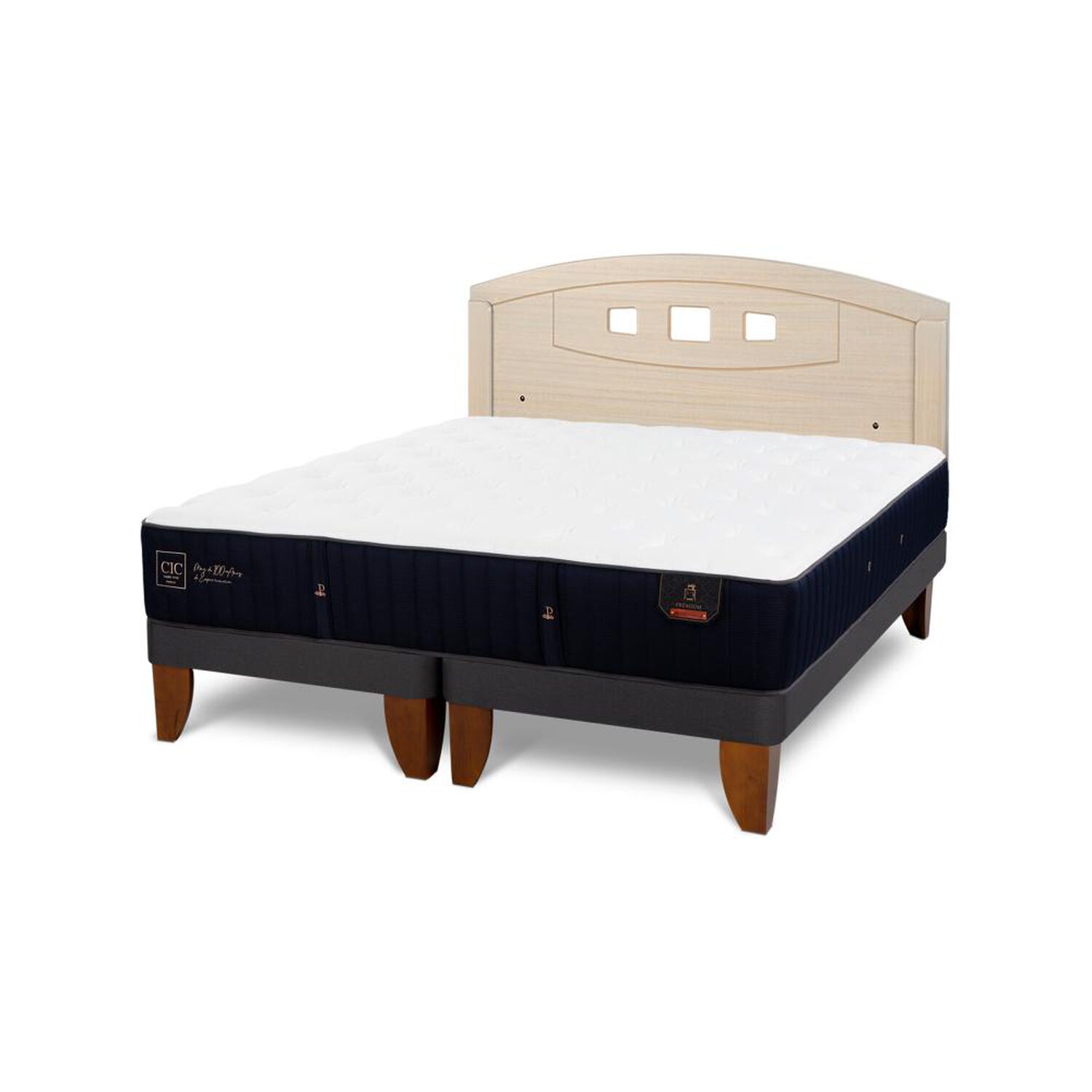 Cama Europea Cic Linea Premium / 2 Plazas / Base Dividida + Respaldo image number 5.0
