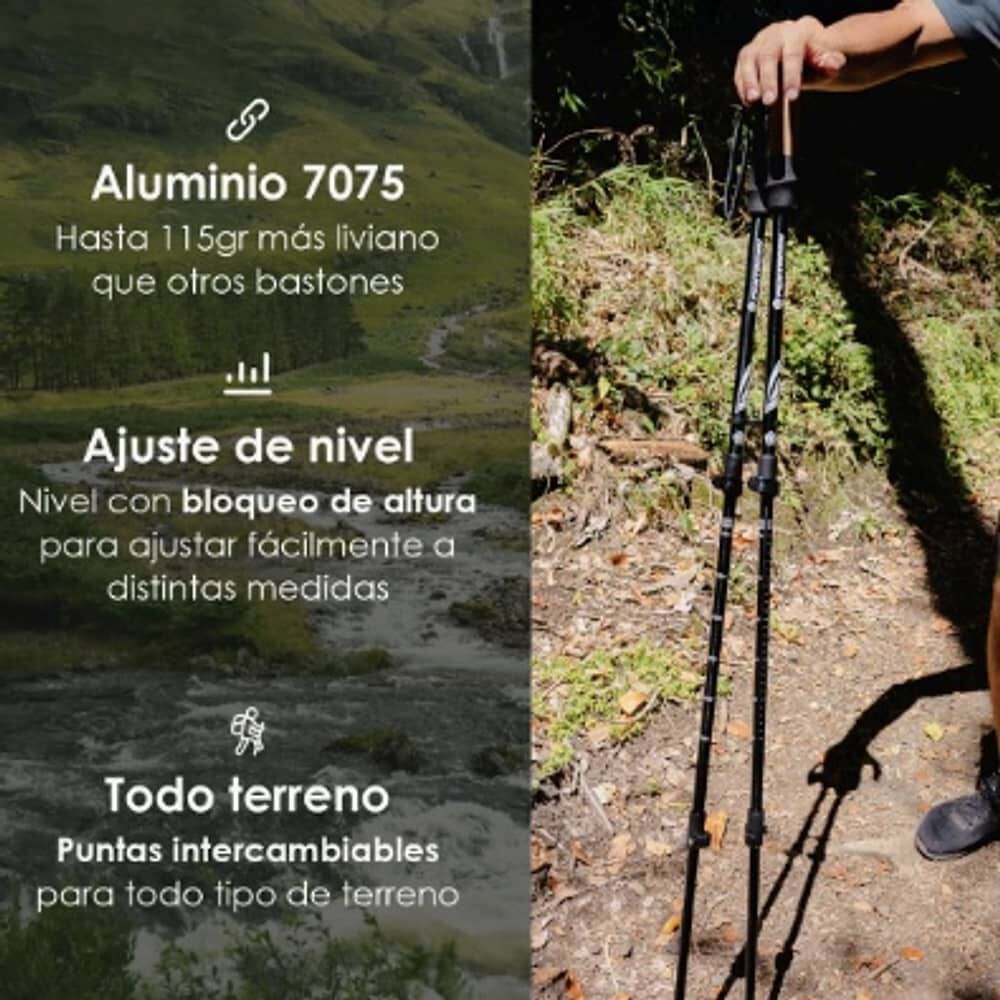 Bastones De Trekking Set De 2 Plegables Aluminio image number 1.0
