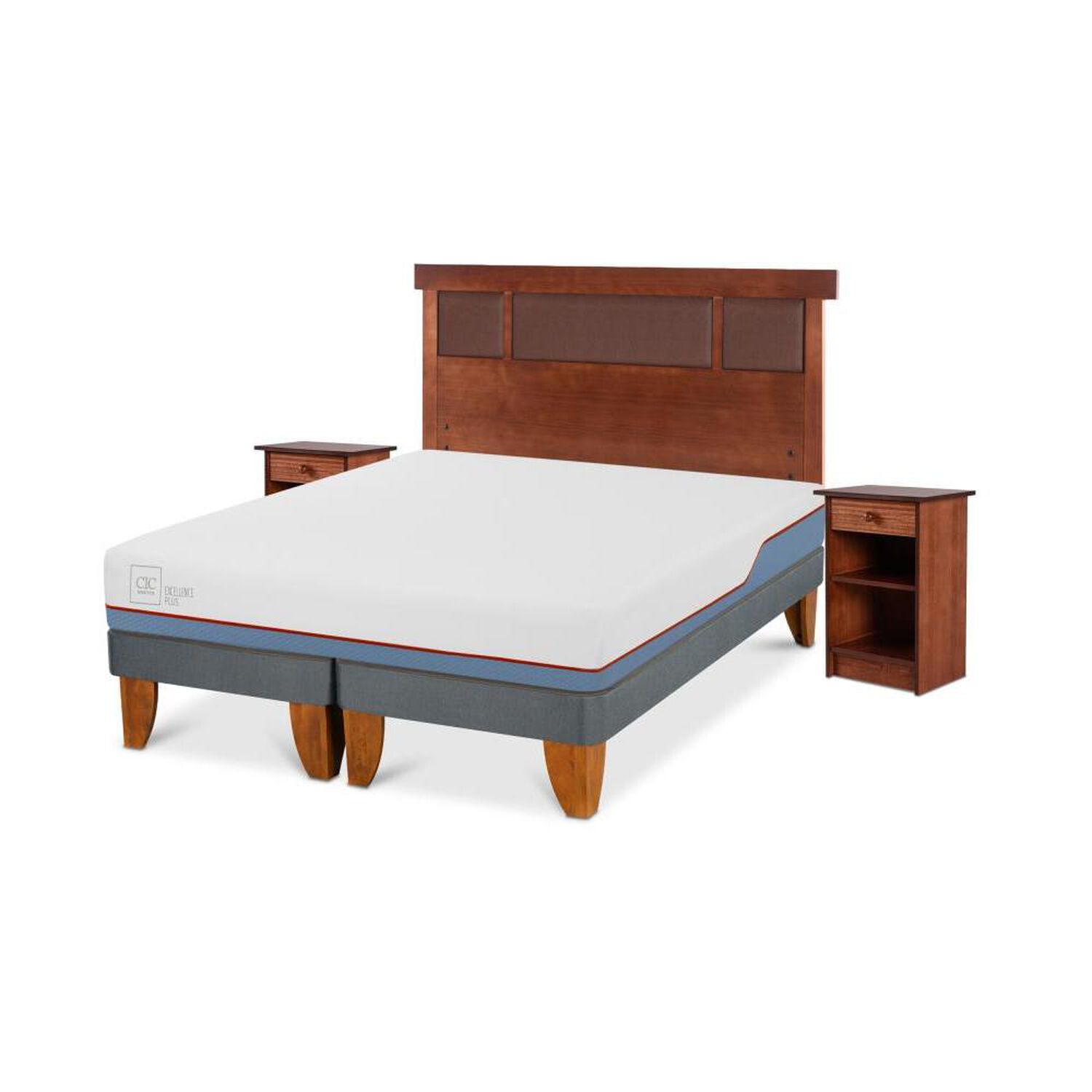 Cama Europea Cic Excellence Plus / 2 Plazas / Base Dividida + Set De Maderas image number 1.0