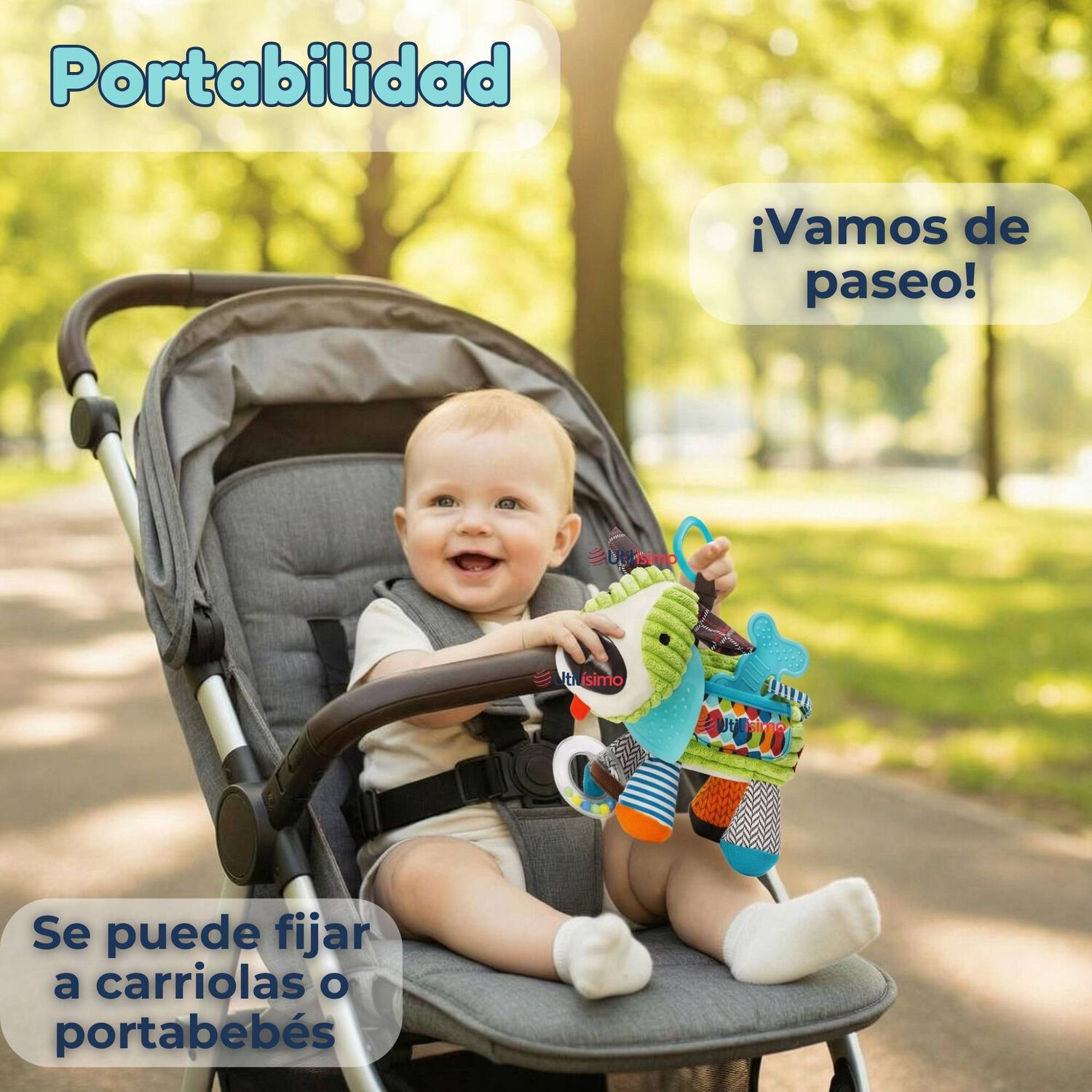 Juguete Peluche Animales Sensorial Con Mordedor Y Sonajero Dise&ntilde;o Perrito Ni&ntilde;a Y Ni&ntilde;o image number 9.0