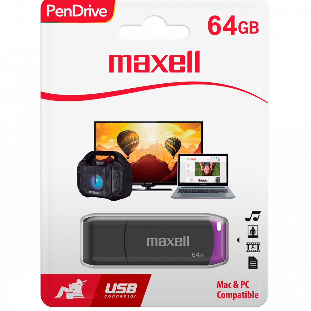 Pendrive 64gb Maxell Usbpd-64 Usb Compatible Mac Y Windows image number 2.0