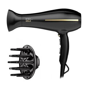 Secador De Pelo Ceramic Ion Bora Gold Color Negro Gama 2200w