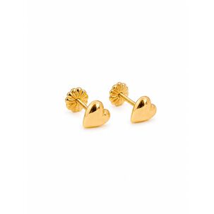 Aros Coraz&oacute;n Oro 18k 6mm N2 Atornillado 0.65gr Ni&ntilde;a Juevenil Dorado