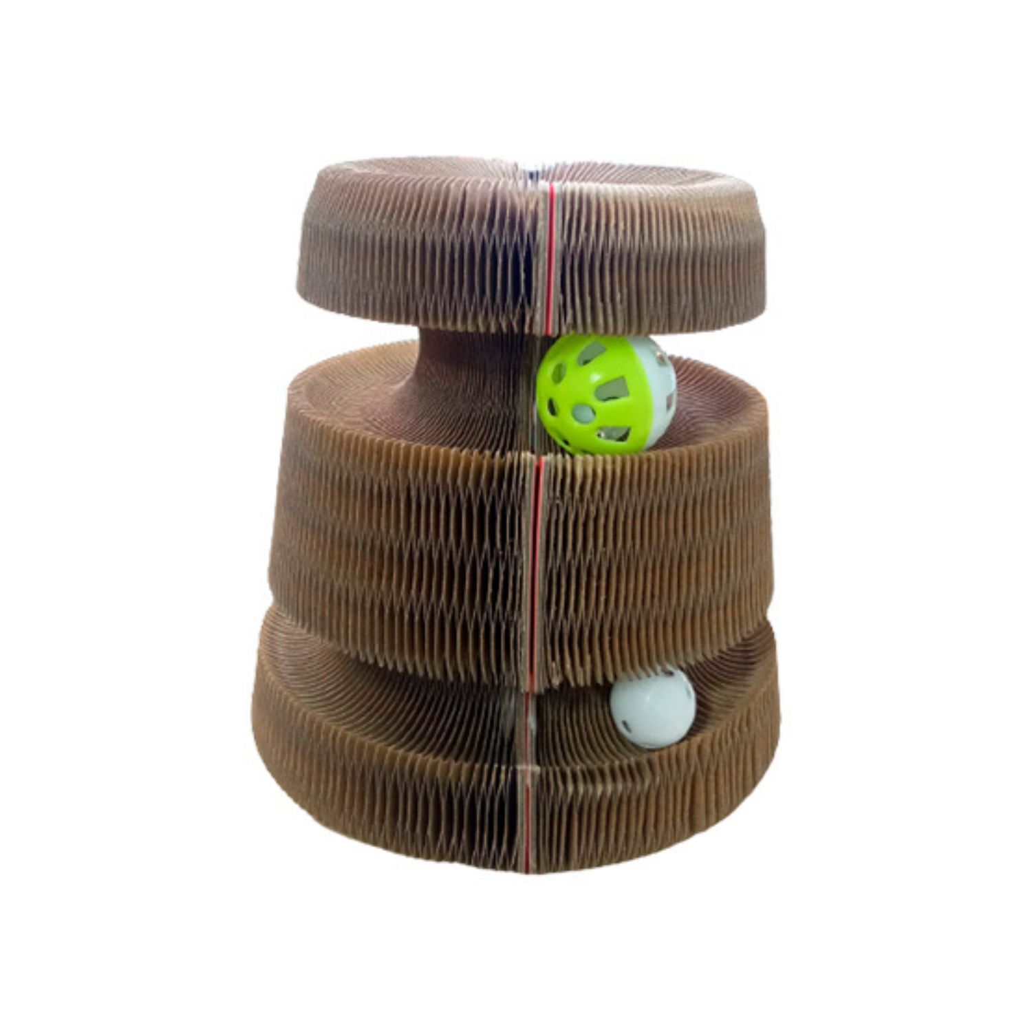 Rascador Interactivo Gatos Juguete Pelota Forma Carro Acordeon image number 0.0