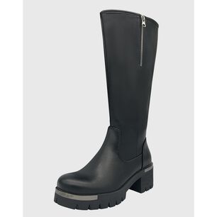 Bota Para Mujer, Negra Bajo La Rodilla Lisa Danicolle