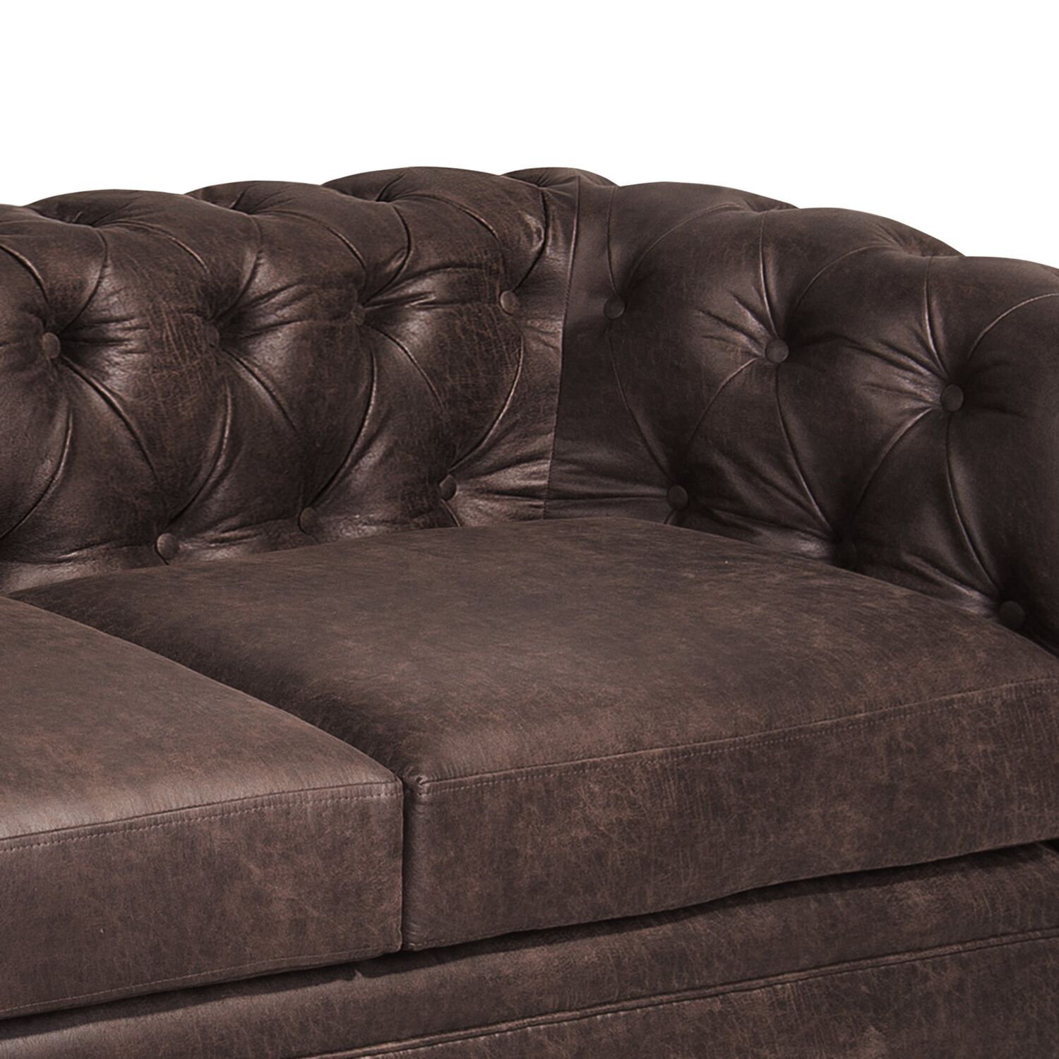 Sofa Florencia 3 Cuerpos Cuero Colorado Marron image number 3.0