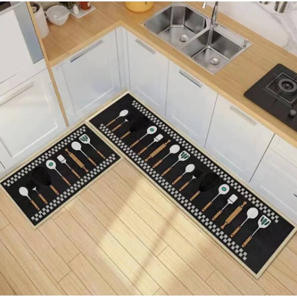 Alfombra Cocina Piso Entrada Antideslizante Caf&eacute; image number 2.0