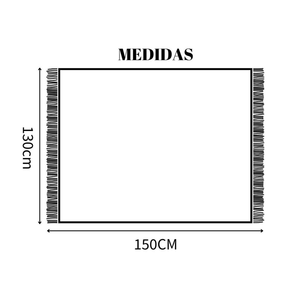 Manta Decorativa Diseño Rombos Medida 130x150cm Con Pompones Café Mc1-5 image number 4.0