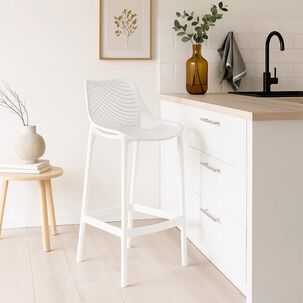 Taburete Piso De Bar Terraza Exterior Air Berl&iacute;n - Blanco
