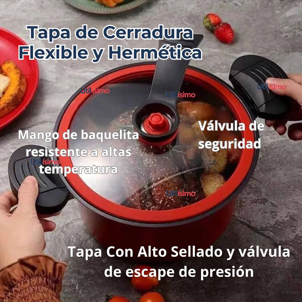 Olla De Micropresión 3.5 Litros Antiadherente Acero Inoxidable Multifuncional image number 3.0