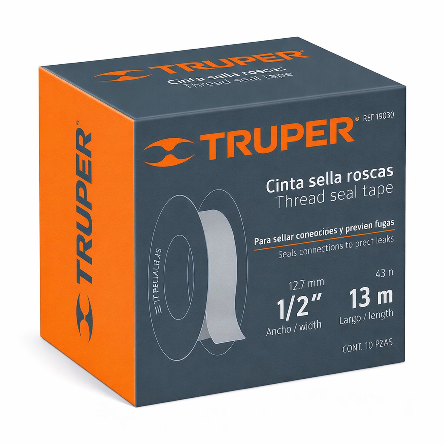 Cinta Teflon Truper Profesional 1/2 10 Unidades image number 3.0