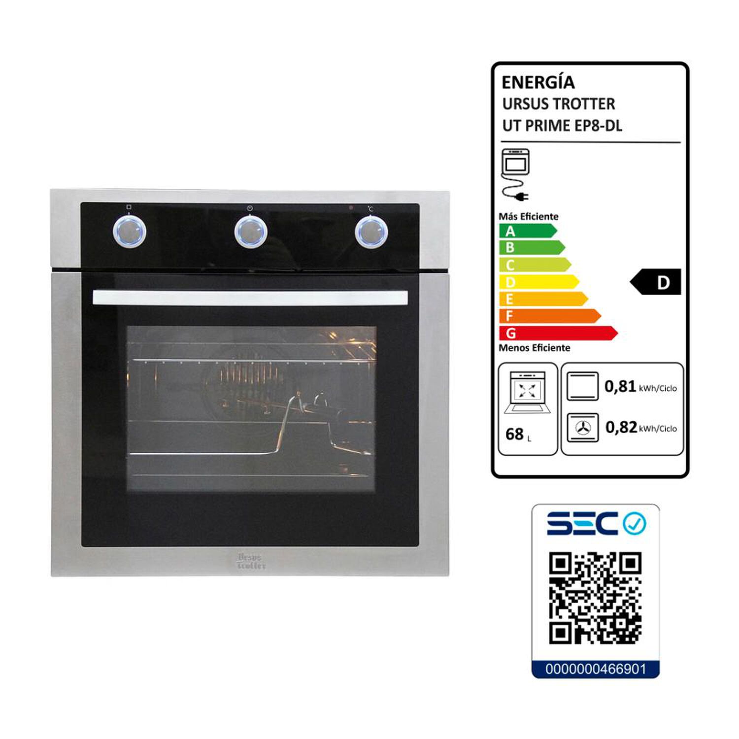 Horno Empotrado Ursus Trotter Prime EP8 Dl / 73 Litros image number 5.0