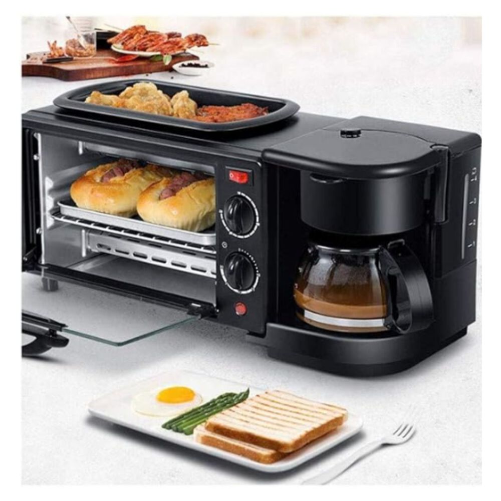 Maquina Desayuno Multifuncional 3 En 1 Horno Cafetera Sarten image number 3.0