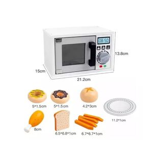 Microondas Infantil De Madera 10 Piezas Juguete De Cocinita