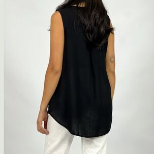 Blusa De Lino Escote V