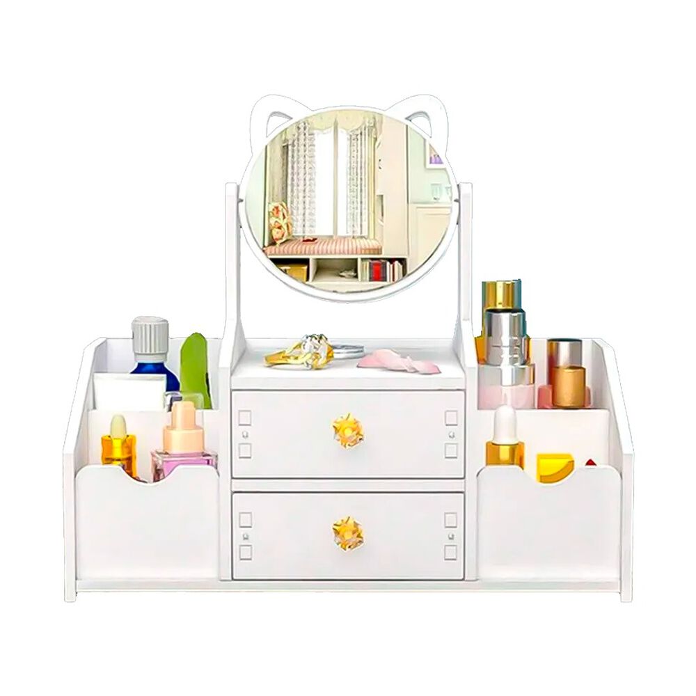 Tocador Multifuncional Organizador De Maquillaje Con Espejo 40x20x14cm image number 0.0