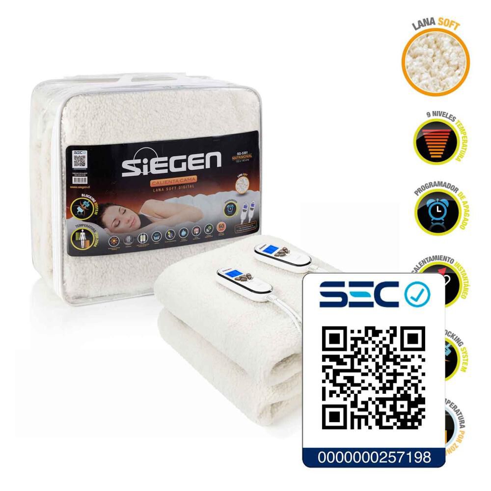 Calienta Cama Siegen SG-5351 / 2 Plazas image number 7.0