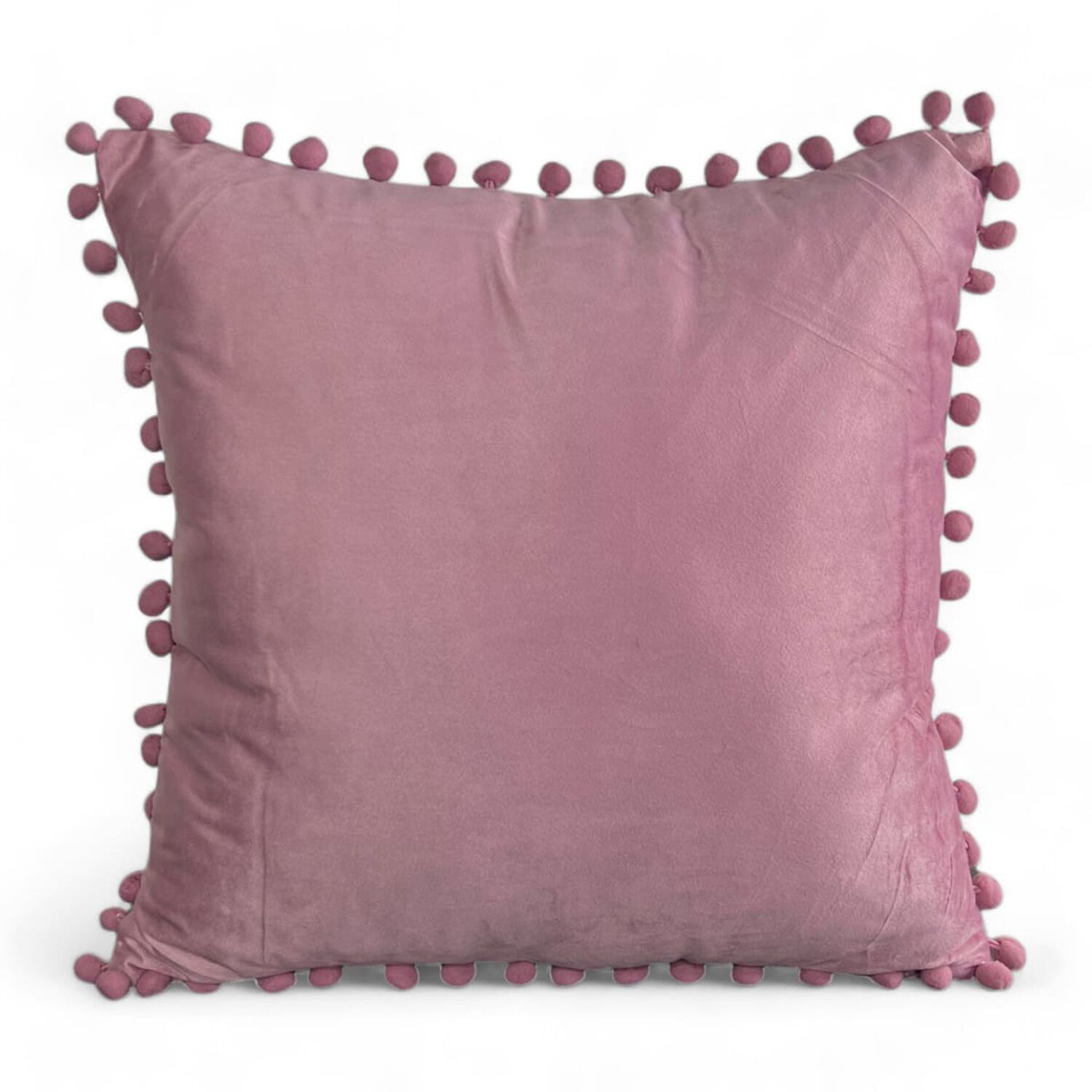 Funda De Terciopelo Con Pompones Medida 45cm X 45cm Cierre Oculto Ftp-10 image number 0.0