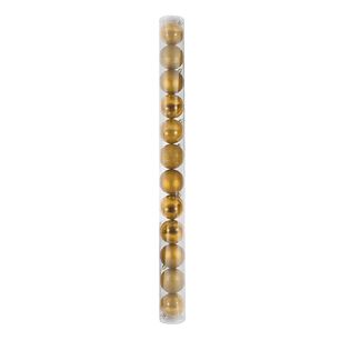 12 Esferas Navide&ntilde;as Bambalinas De 6 Cm Dorado Decoracion