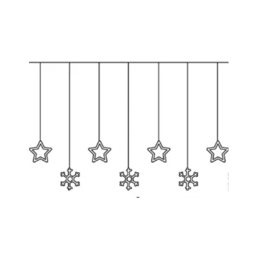 Guirnalda 10 Luz Led Estrella Y Copos Nieve 5 Metros Multicolor image number 2.0