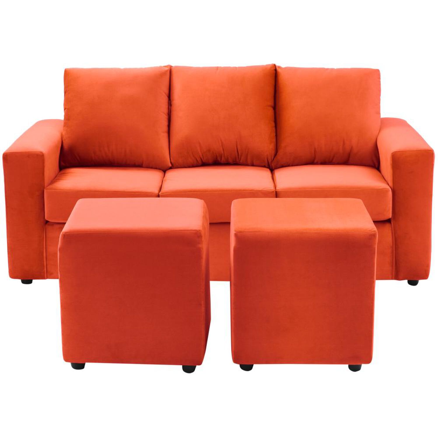 Juego De Living Bodevir Kendy / 3 Cuerpos + 2 Pouf image number 0.0