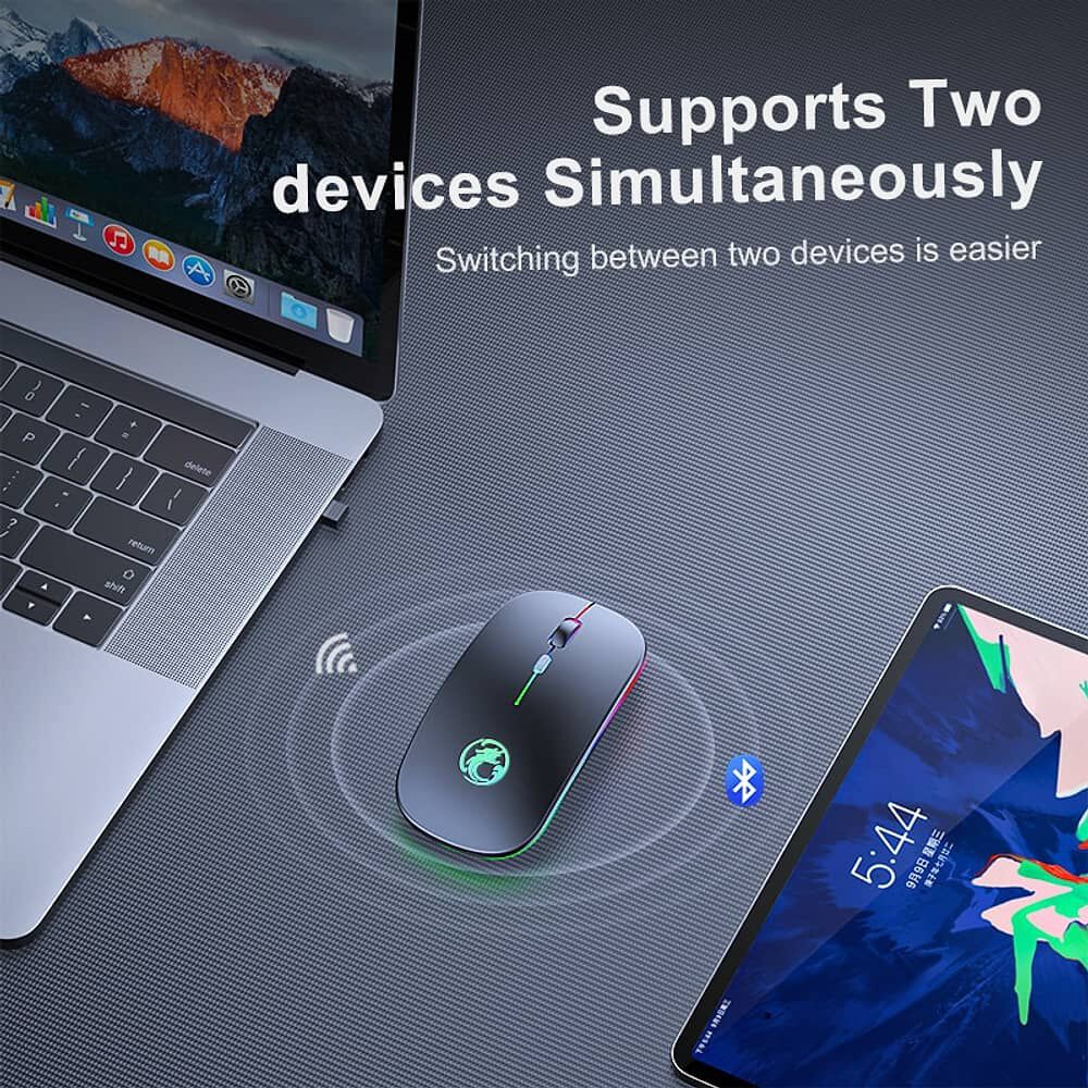 Mouse Raton Recargable Usb Bluetooh Compatible Para Mac Y 2,4ghz Conexi&oacute;n Inalambrico image number 4.0