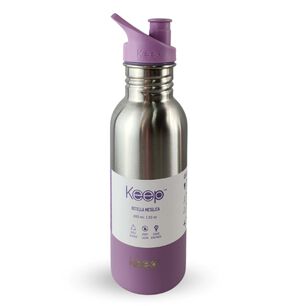 Botella Metalica Keep 600ml Bebidas Deporte Lila