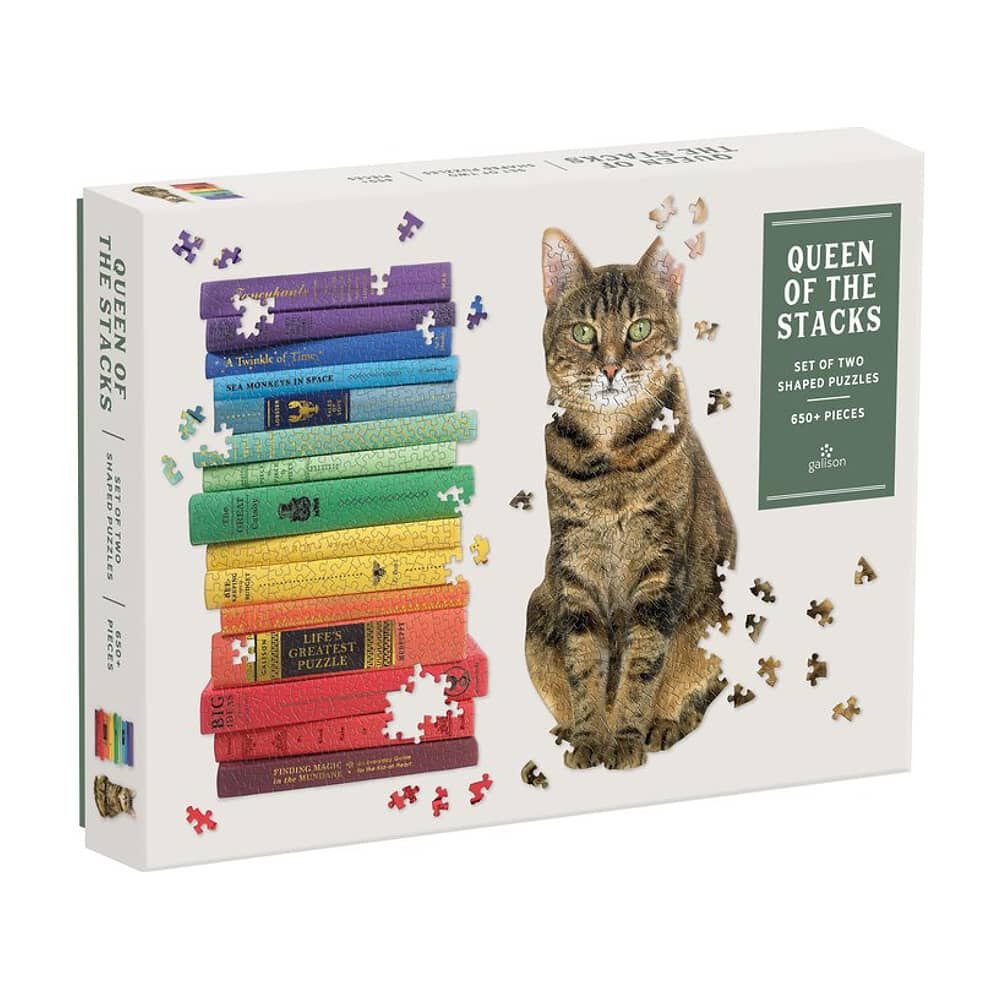 2 Puzzles Con Forma 650pcs Queen Of The Stacks Mudpuppy image number 1.0