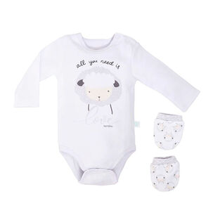 Ajuar Pack Bambino Body Panties Gorro Mit&oacute;n Beb&eacute; 0-3 Meses