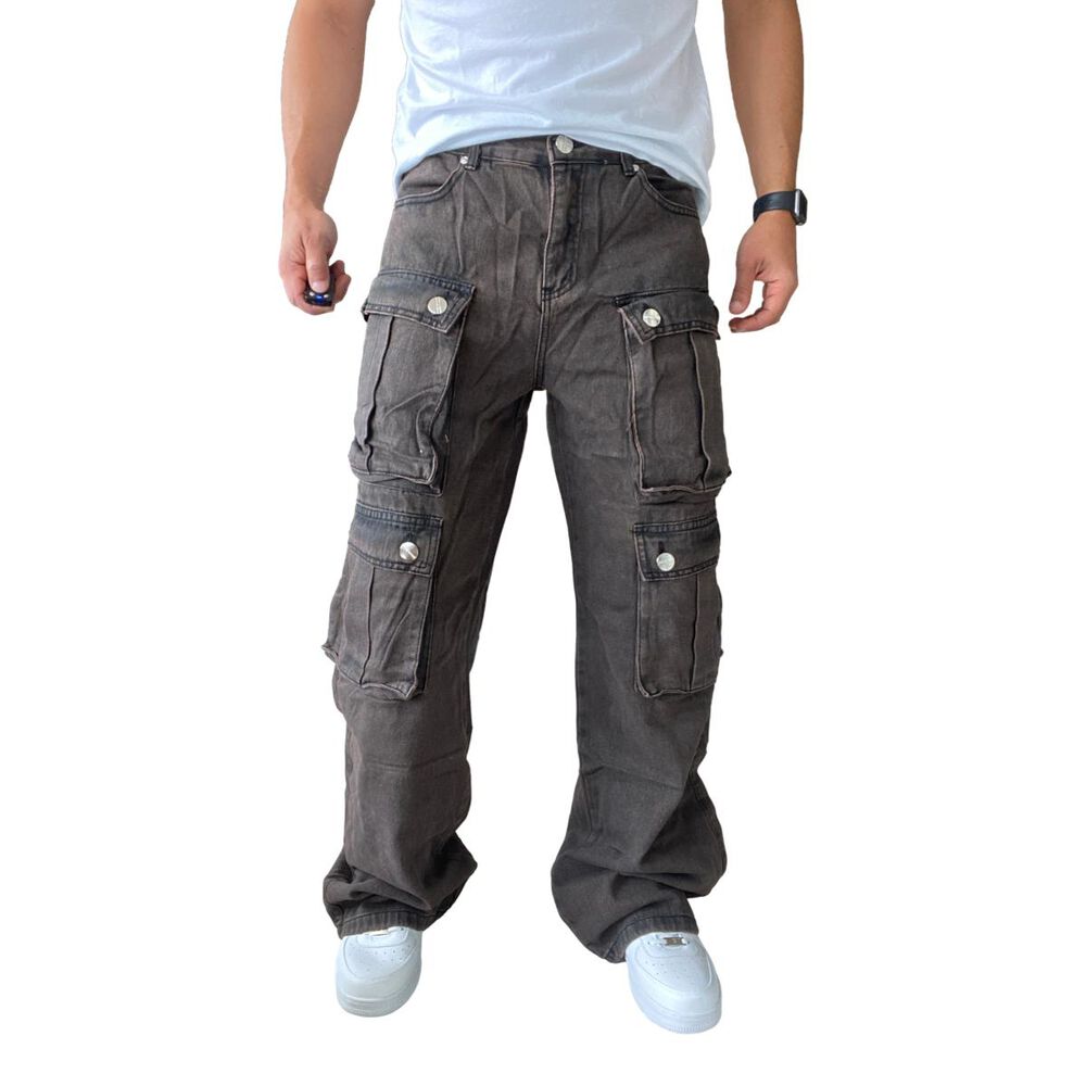 Jeans Diábolo Cargo Ancho Wide Leg Hombre image number 21.0
