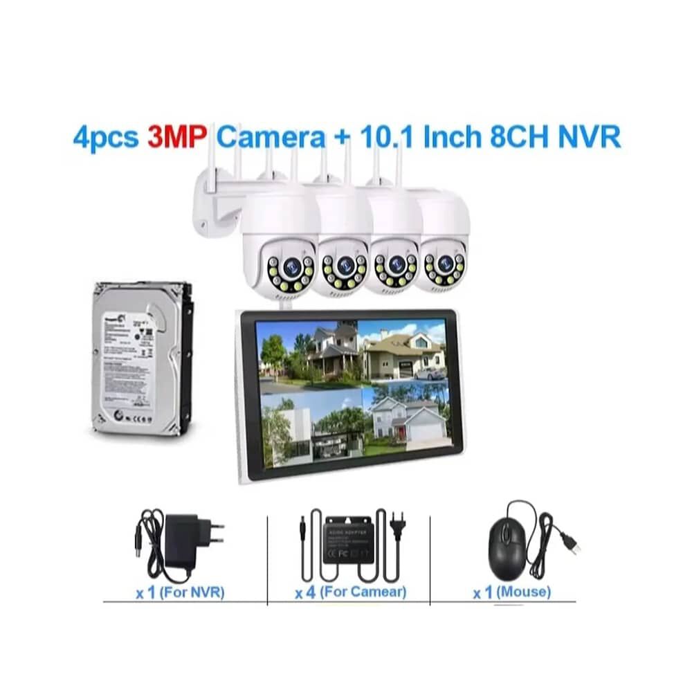 Kit Cctv 4 C&aacute;maras Audio Fhd Con Pantalla Lcd + Disco 1 Tera Colorvu image number 0.0