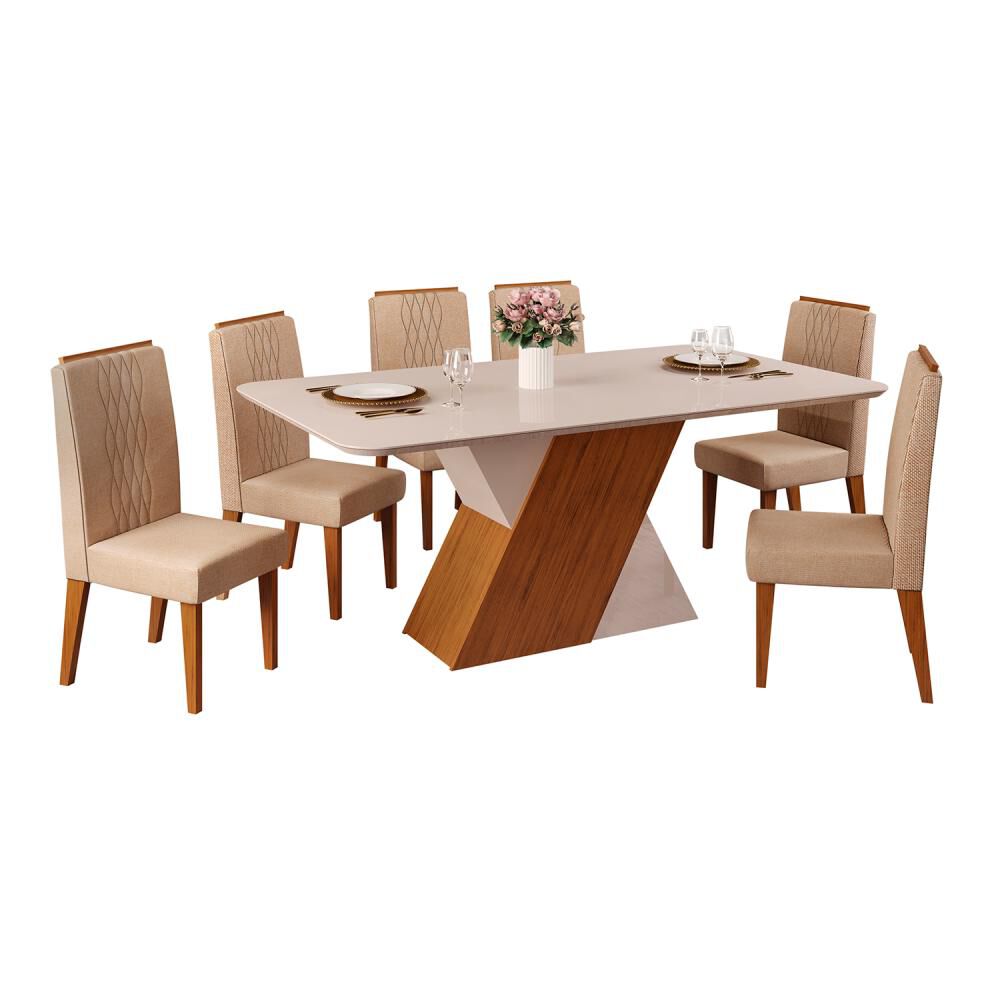 Juego De Comedor Vekkahome Rubi / 6 Sillas image number 0.0