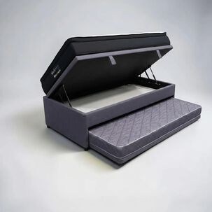 Cama Nido Ba&uacute;l Triple 1.5 Plaza - 200 Cm Arriba / 190 Cm Abajo + Colch&oacute;n Black Prime - Dos