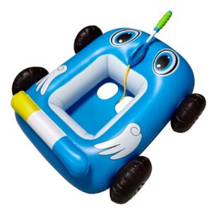 Flotador Autito Inflable Con Pistola Lanza Agua Azul