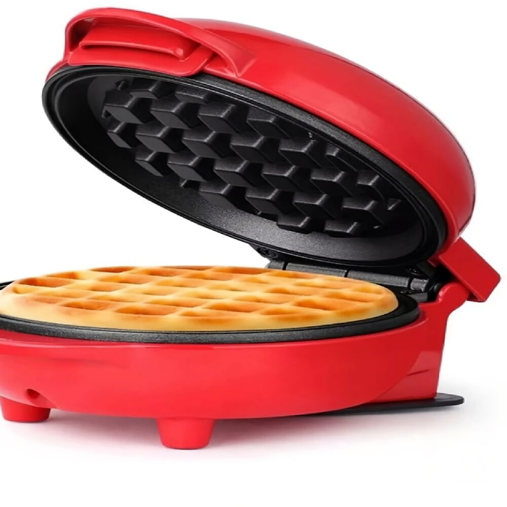 Mini Waflera Repostería Eléctrica Redonda Wafles Rojo image number 1.0