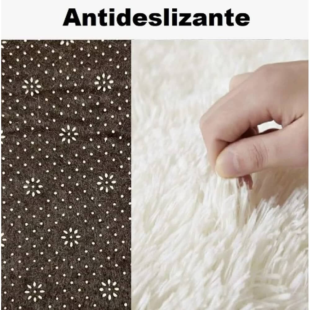 Alfombra Redonda Peluda Beige image number 2.0